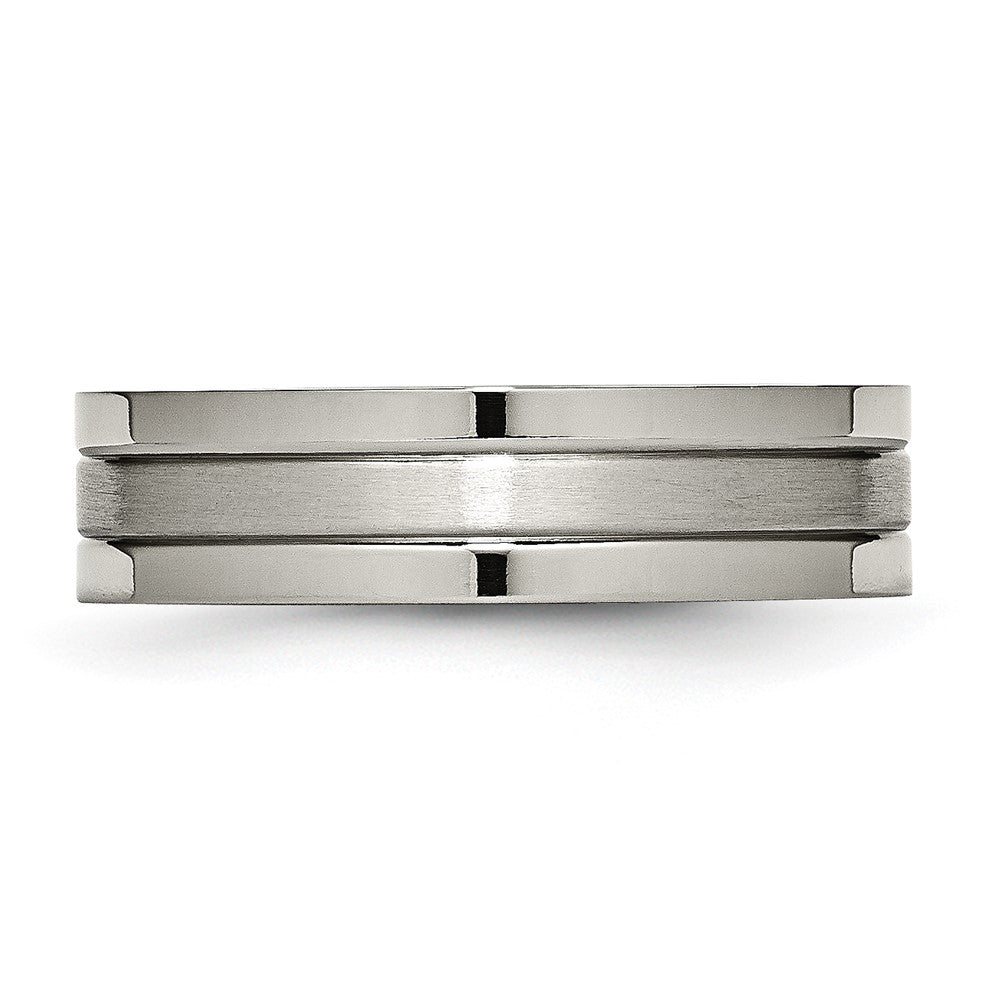 Titanium Brushed and Polished 6mm Grooved Band