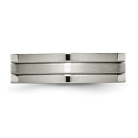 Titanium Brushed and Polished 6mm Grooved Band