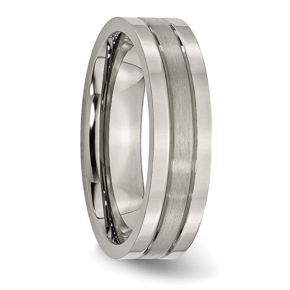Titanium Brushed and Polished 6mm Grooved Band