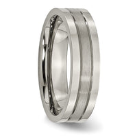 Titanium Brushed and Polished 6mm Grooved Band