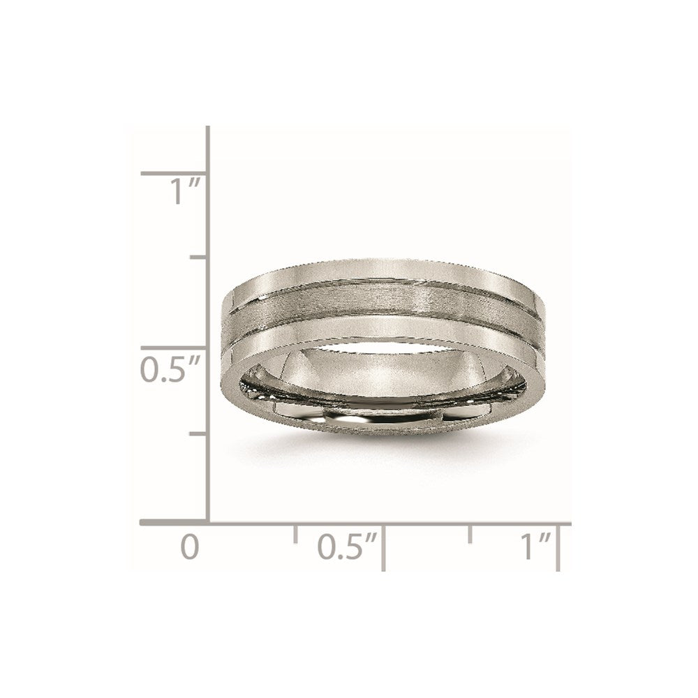 Titanium Brushed and Polished 6mm Grooved Band