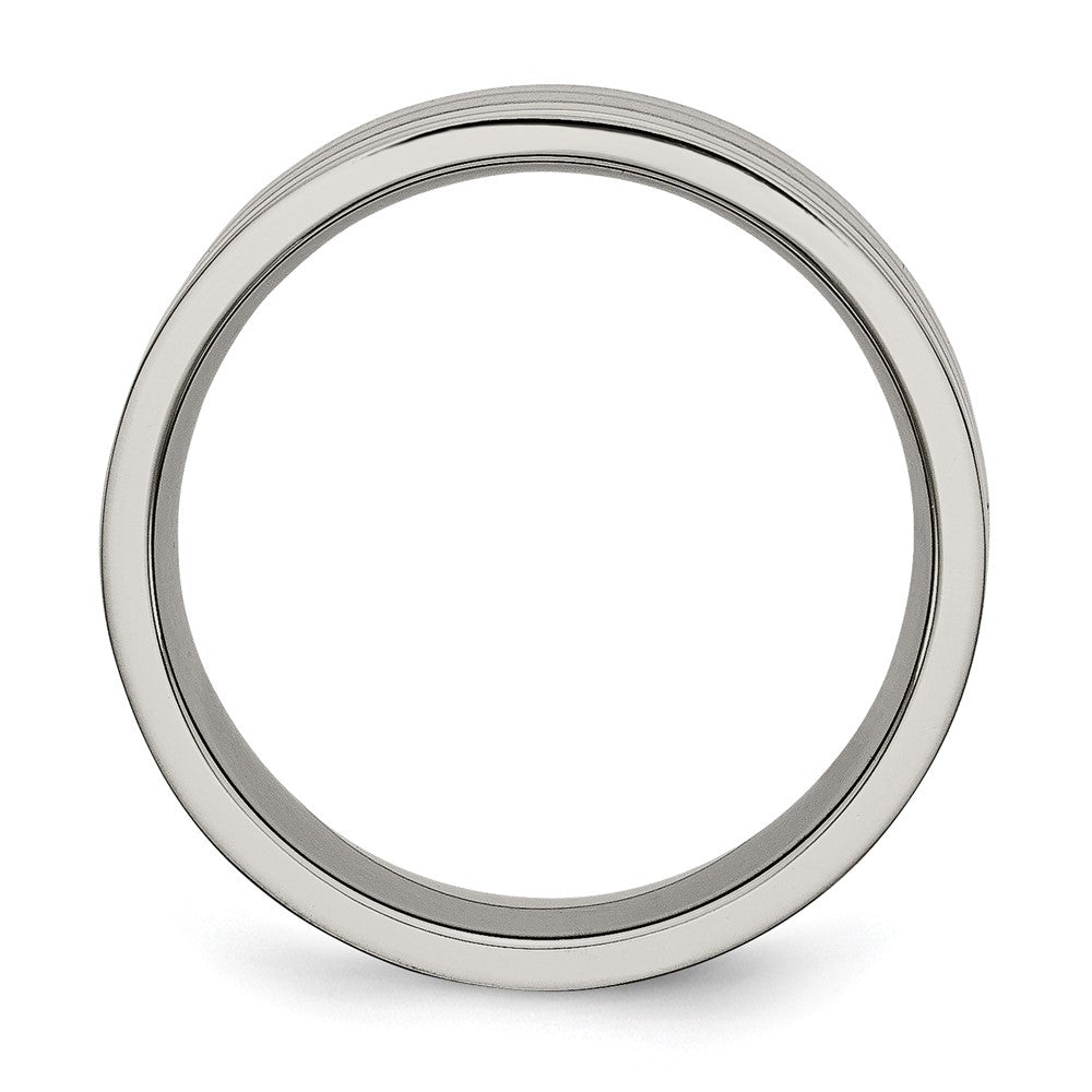 Titanium Brushed Center 8mm Grooved Band