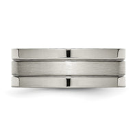 Titanium Brushed Center 8mm Grooved Band