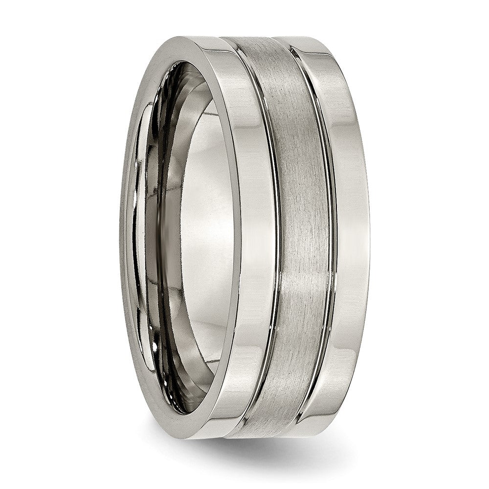 Titanium Brushed Center 8mm Grooved Band