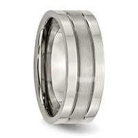 Titanium Brushed Center 8mm Grooved Band