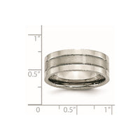 Titanium Brushed Center 8mm Grooved Band