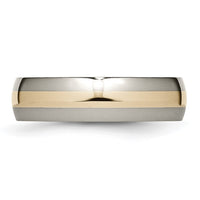 Titanium Polished w/14k Yellow Inlay 6mm Band