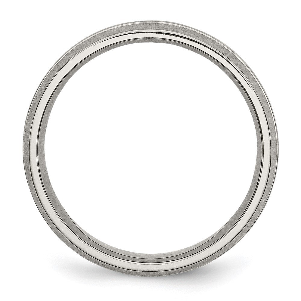 Titanium Brushed and Polished 6mm Grooved Band