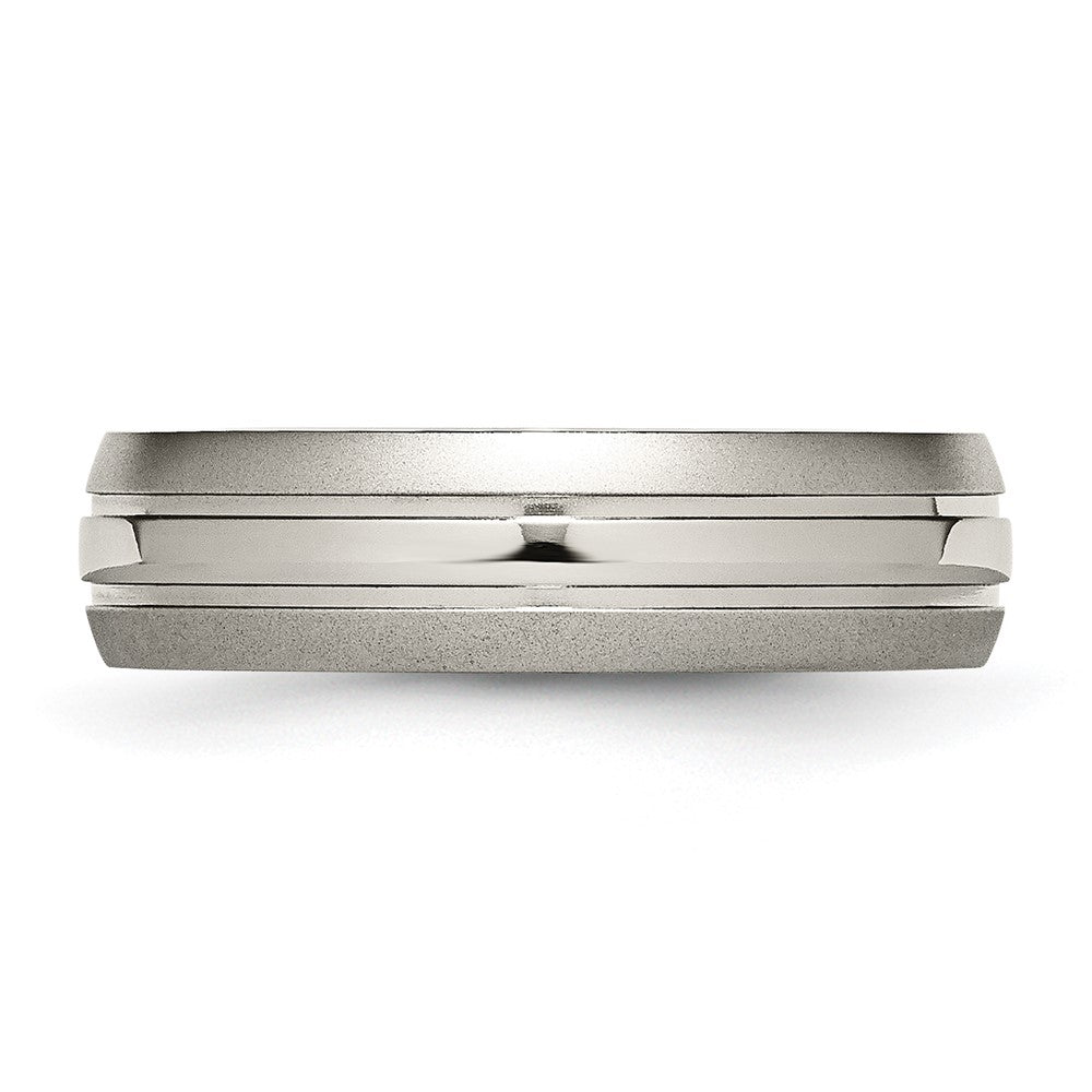 Titanium Brushed and Polished 6mm Grooved Band