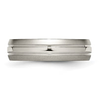 Titanium Brushed and Polished 6mm Grooved Band