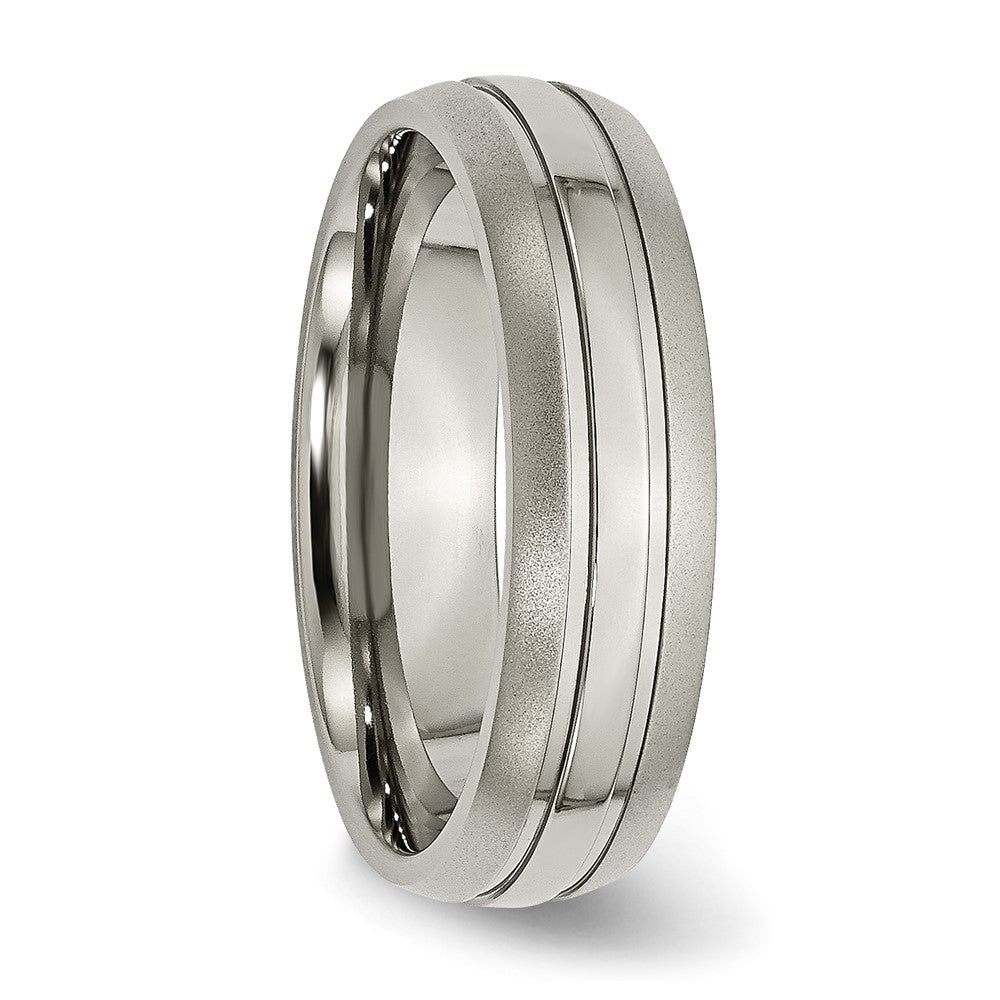 Titanium Brushed and Polished 6mm Grooved Band