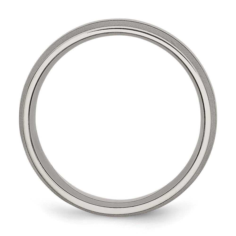 Titanium Brushed and Polished 8mm Grooved Band