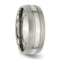 Titanium Brushed and Polished 8mm Grooved Band