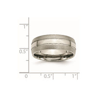 Titanium Brushed and Polished 8mm Grooved Band