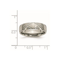 Titanium Brushed and Polished 6mm Criss-cross Design Band
