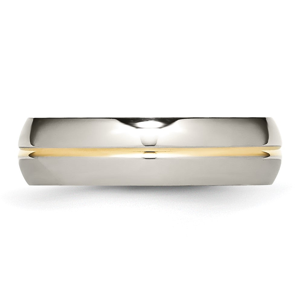 Titanium Polished Yellow IP-plated 6mm Grooved Band