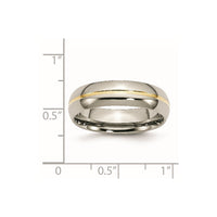 Titanium Polished Yellow IP-plated 6mm Grooved Band