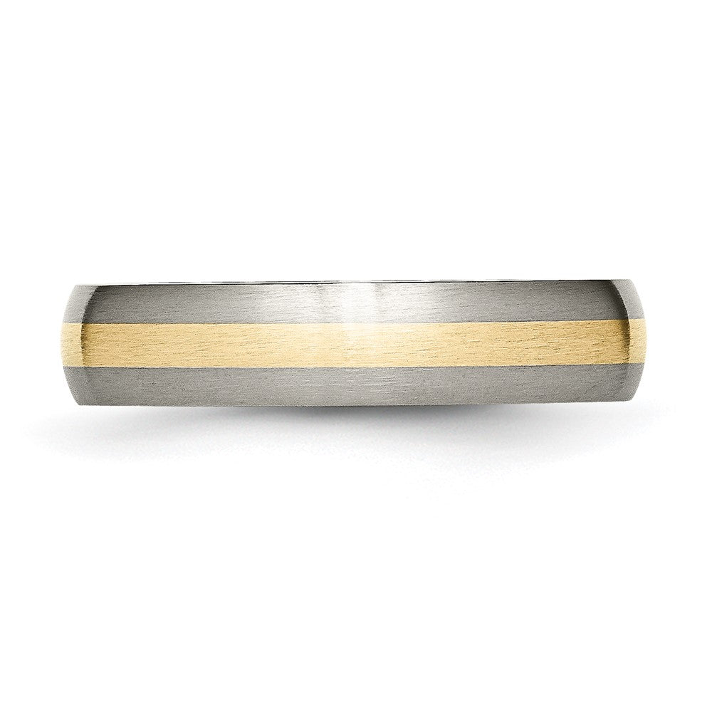 Titanium Brushed w/14k Yellow Inlay 5mm Band