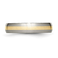 Titanium Brushed w/14k Yellow Inlay 5mm Band