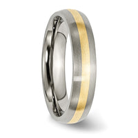 Titanium Brushed w/14k Yellow Inlay 5mm Band