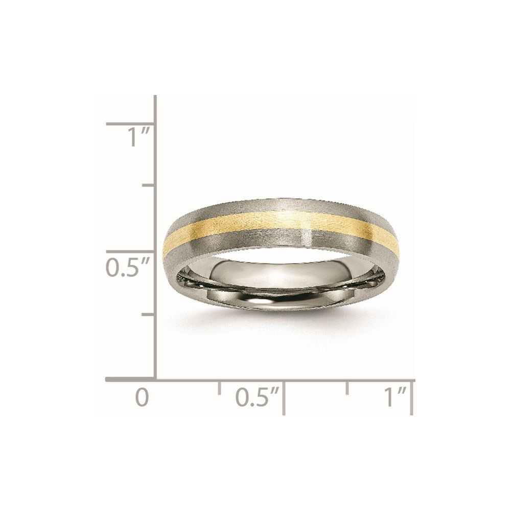 Titanium Brushed w/14k Yellow Inlay 5mm Band