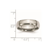 Titanium Polished 6mm Half Round Band