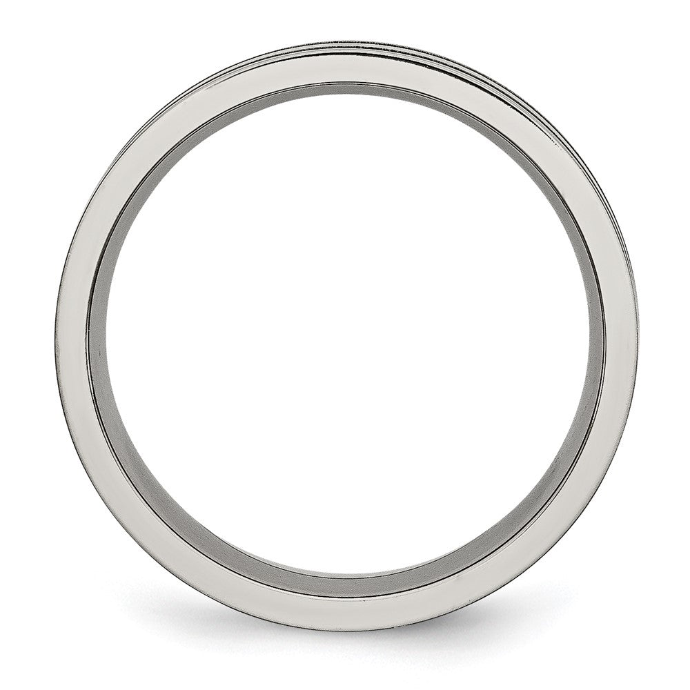 Titanium Brushed and Polished 6mm Grooved Band