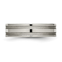 Titanium Brushed and Polished 6mm Grooved Band