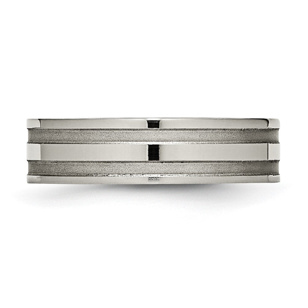 Titanium Brushed and Polished 6mm Grooved Band