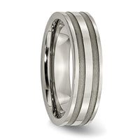 Titanium Brushed and Polished 6mm Grooved Band