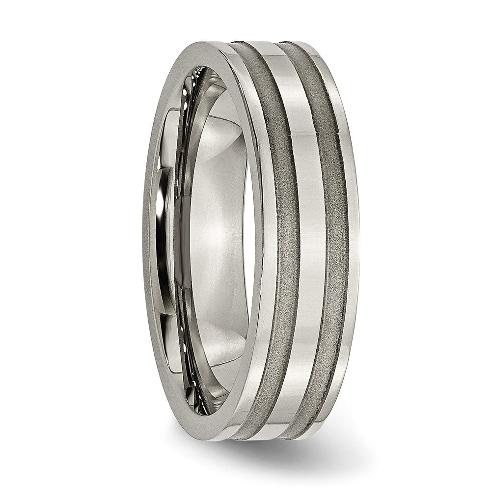 Titanium Brushed and Polished 6mm Grooved Band
