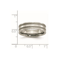 Titanium Brushed and Polished 6mm Grooved Band