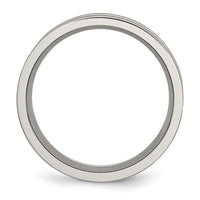 Titanium Brushed and Polished 8mm Grooved Band