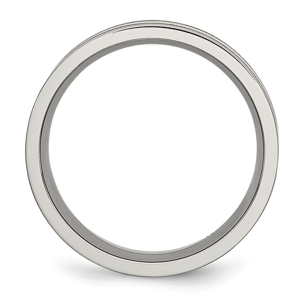 Titanium Brushed and Polished 8mm Grooved Band