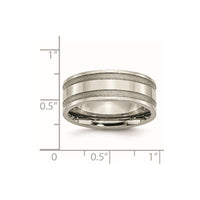Titanium Brushed and Polished 8mm Grooved Band