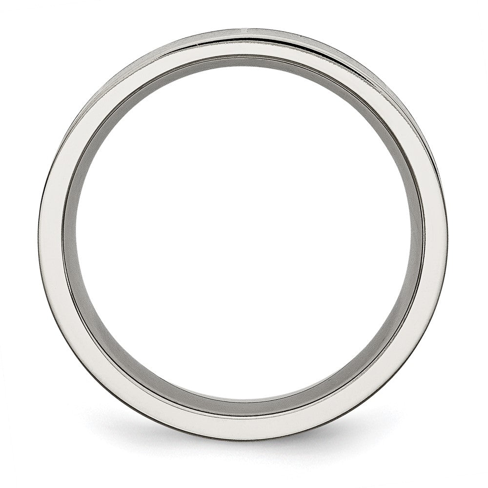 Titanium Polished Black Enamel 6mm Flat Band