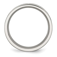 Titanium Polished Black Enamel 6mm Flat Band