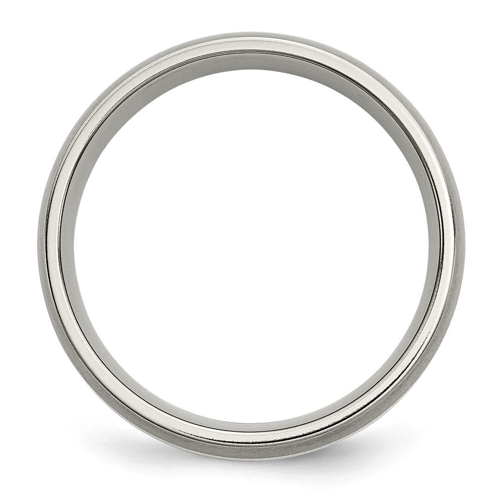 Titanium Brushed w/Sterling Silver Inlay 6mm Band