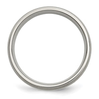 Titanium Brushed w/Sterling Silver Inlay 6mm Band