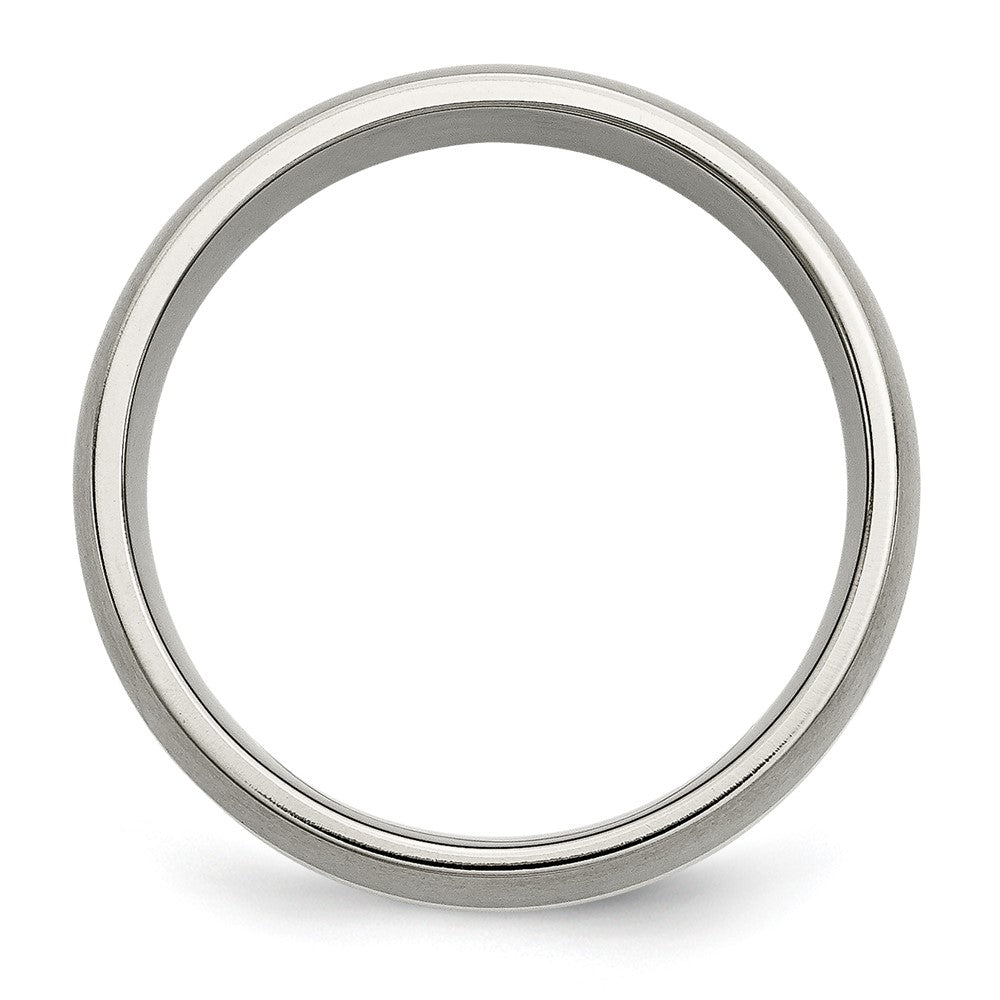 Titanium Brushed w/Sterling Silver Inlay 8mm Band