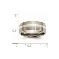 Titanium Brushed w/Sterling Silver Inlay 8mm Band