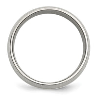 Titanium Polished w/Sterling Silver Inlay 8mm Band