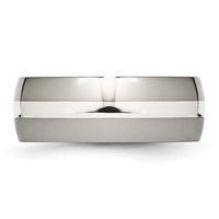 Titanium Polished w/Sterling Silver Inlay 8mm Band