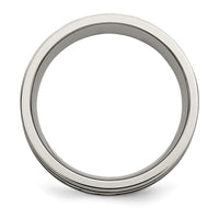 Titanium Antiqued & Brushed w/Sterling Silver Braided Inlay 8mm Band