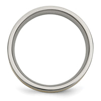 Titanium Brushed w/14k Yellow Inlay 6mm Flat Band