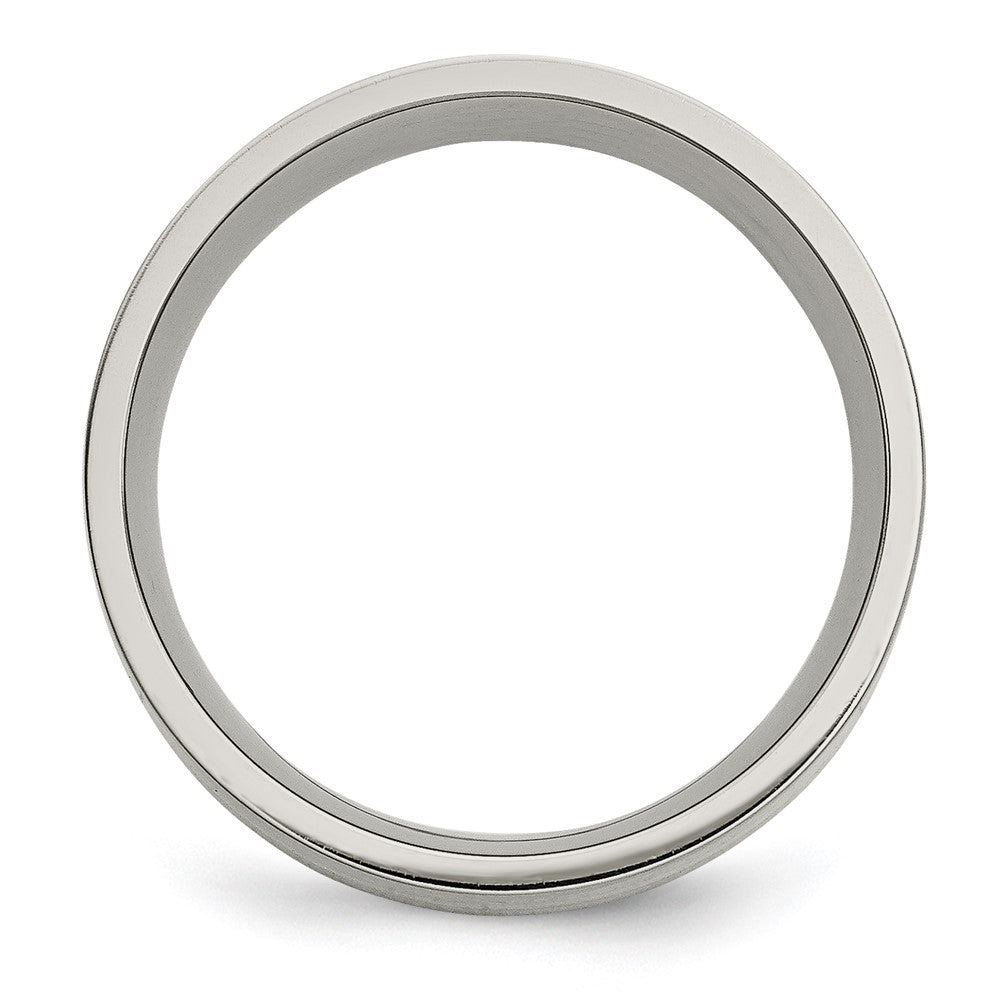 Titanium Brushed w/14k Yellow Inlay 8mm Flat Band