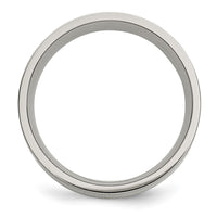 Titanium Brushed w/14k Yellow Inlay 8mm Flat Band