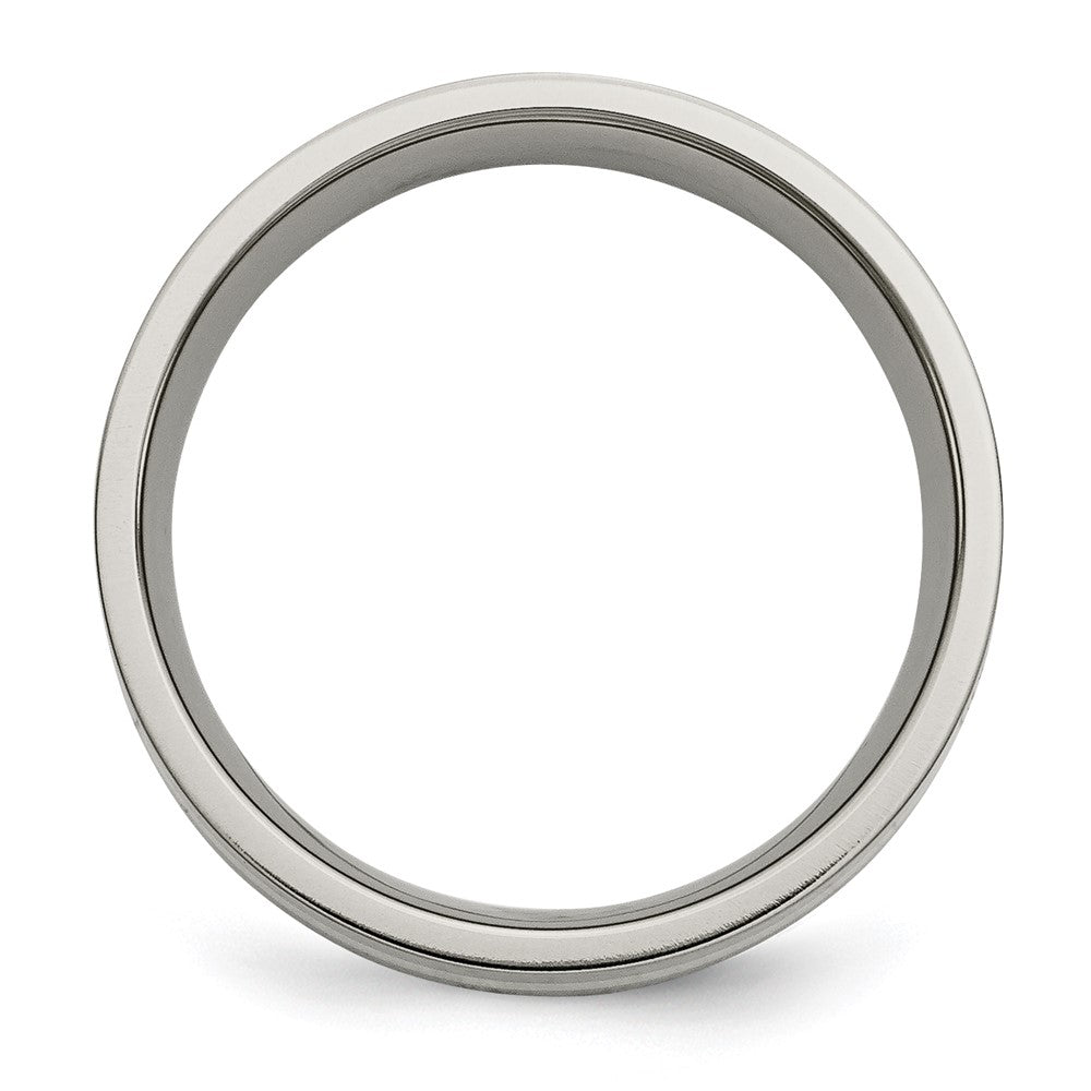 Titanium Polished w/14k Yellow Inlay 6mm Flat Band