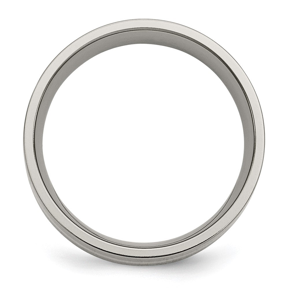 Titanium Polished w/14k Yellow Inlay 8mm Flat Band