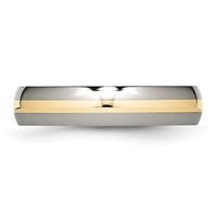 Titanium Polished w/14k Yellow Inlay 5mm Band